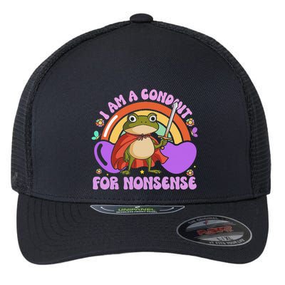 I Am A Conduit For Nonsense Funny Frog Knight Gift Flexfit Unipanel Trucker Cap