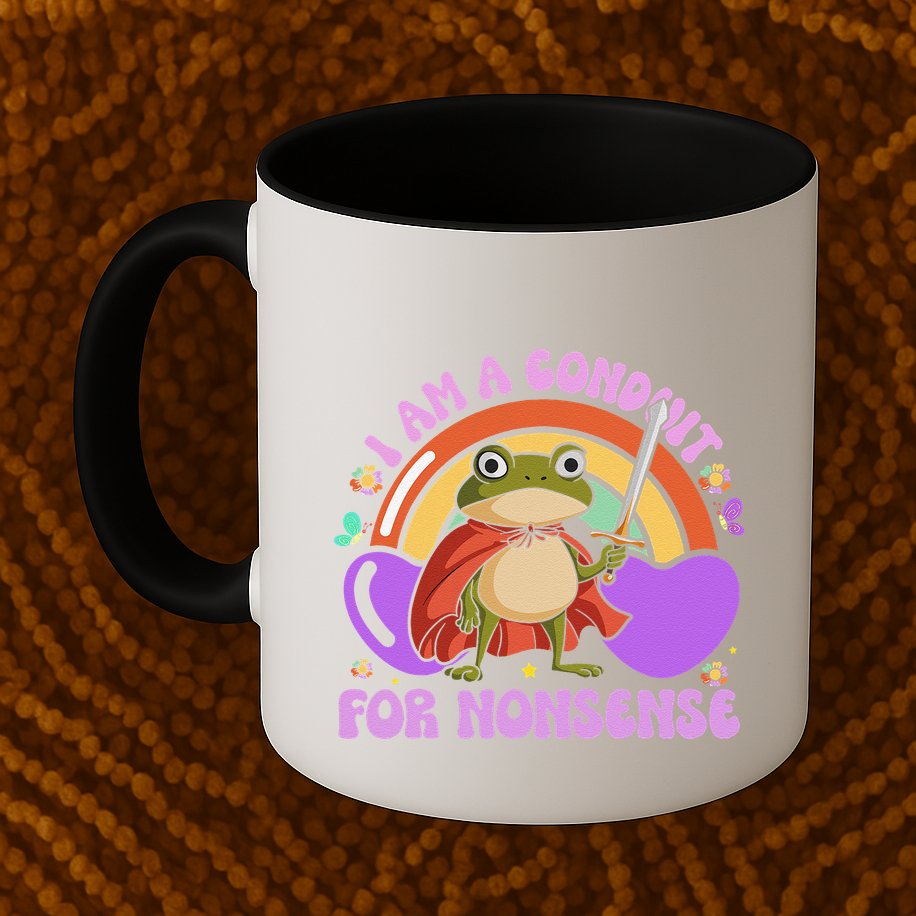 I Am A Conduit For Nonsense Funny Frog Knight Gift Mug
