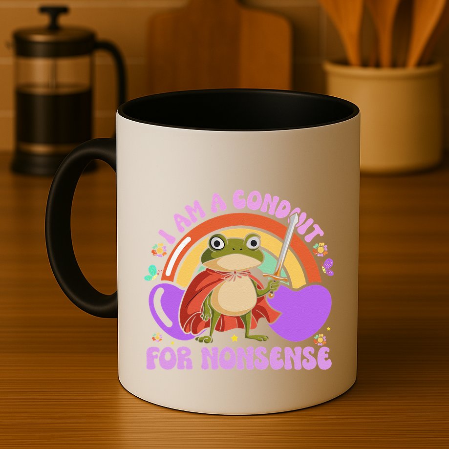 I Am A Conduit For Nonsense Funny Frog Knight Gift Mug