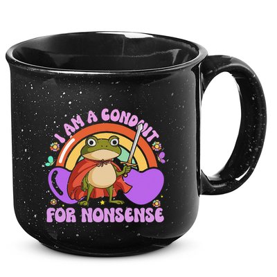 I Am A Conduit For Nonsense Funny Frog Knight Gift 15oz Campfire Ceramic Mug