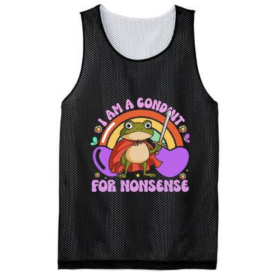 I Am A Conduit For Nonsense Funny Frog Knight Gift Mesh Reversible Basketball Jersey Tank