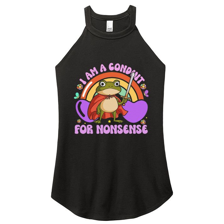 I Am A Conduit For Nonsense Funny Frog Knight Gift Women's Perfect Tri Rocker Tank