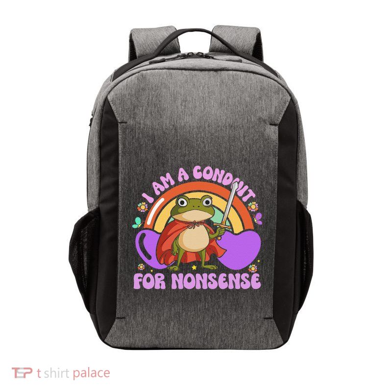 I Am A Conduit For Nonsense Funny Frog Knight Gift Vector Backpack