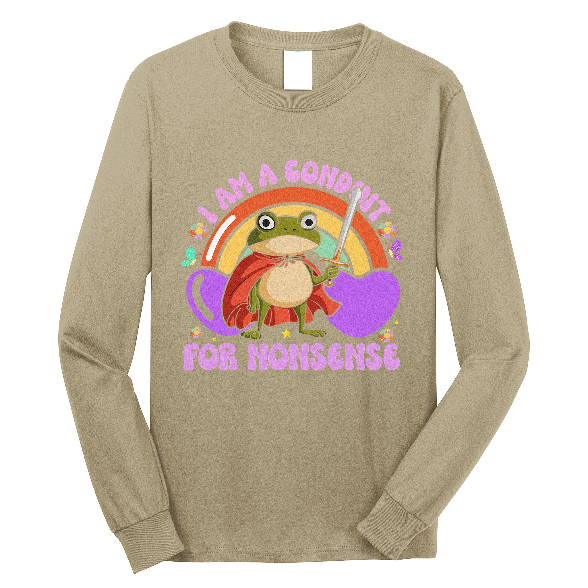 I Am A Conduit For Nonsense Funny Frog Knight Gift Long Sleeve Shirt