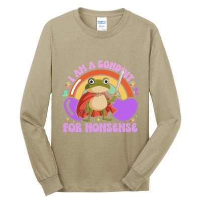 I Am A Conduit For Nonsense Funny Frog Knight Gift Tall Long Sleeve T-Shirt