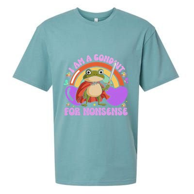 I Am A Conduit For Nonsense Funny Frog Knight Gift Sueded Cloud Jersey T-Shirt