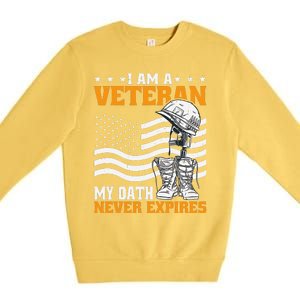 I Am A Veteran My Oath Never Expires Premium Crewneck Sweatshirt