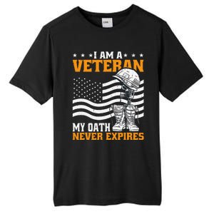 I Am A Veteran My Oath Never Expires Tall Fusion ChromaSoft Performance T-Shirt