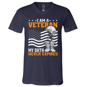 I Am A Veteran My Oath Never Expires V-Neck T-Shirt