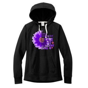 I Am A Military Child Brave Heart Resilient Soul Sunflower Women's Fleece Hoodie