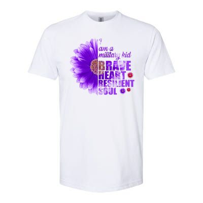 I Am A Military Child Brave Heart Resilient Soul Sunflower Softstyle® CVC T-Shirt