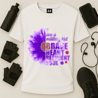 I Am A Military Child Brave Heart Resilient Soul Sunflower Cooling Performance Crew T-Shirt