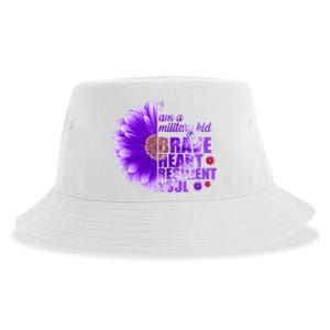 I Am A Military Child Brave Heart Resilient Soul Sunflower Sustainable Bucket Hat