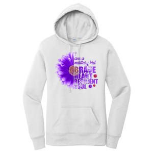 I Am A Military Child Brave Heart Resilient Soul Sunflower Women's Pullover Hoodie