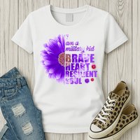 I Am A Military Child Brave Heart Resilient Soul Sunflower Womens T-Shirt