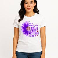 I Am A Military Child Brave Heart Resilient Soul Sunflower Womens T-Shirt