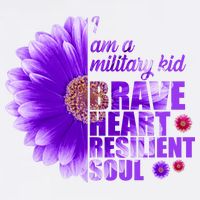 I Am A Military Child Brave Heart Resilient Soul Sunflower Womens T-Shirt