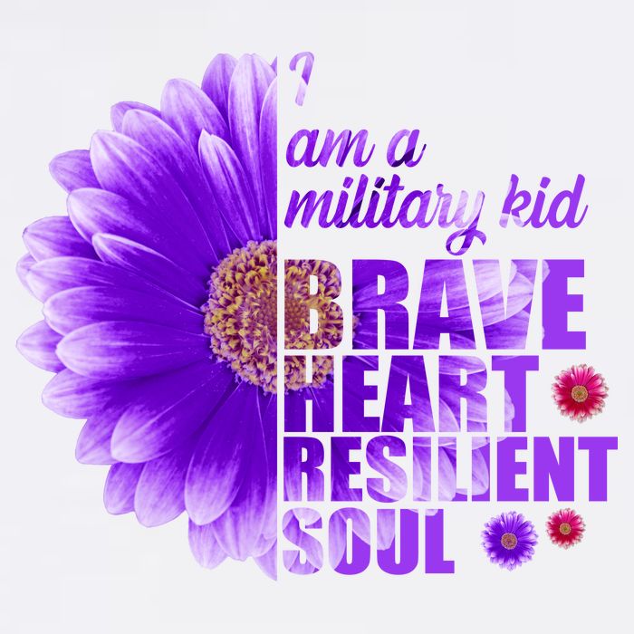 I Am A Military Child Brave Heart Resilient Soul Sunflower Womens T-Shirt