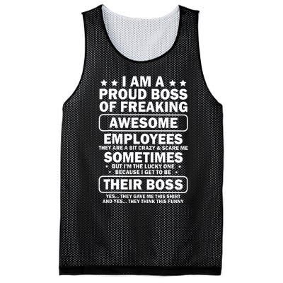 I Am A Proud Boss Of Freaking Awesome Employees Mesh Reversible Basketball Jersey Tank