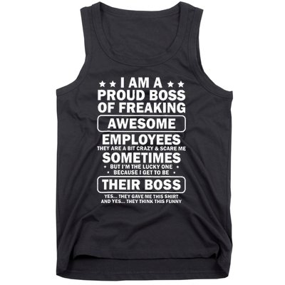 I Am A Proud Boss Of Freaking Awesome Employees Tank Top