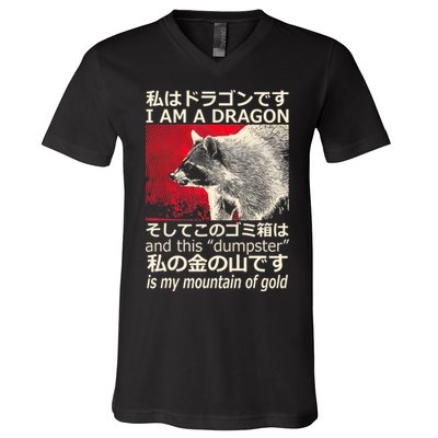 I Am A Dragon And This Dumpster Is My Mountain Of Gold V-Neck T-Shirt