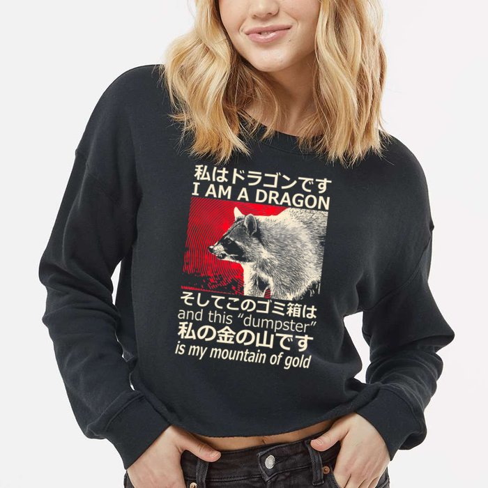 I Am A Dragon And This Dumpster Is My Mountain Of Gold Cropped Pullover Crew