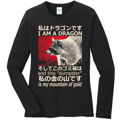 I Am A Dragon And This Dumpster Is My Mountain Of Gold Ladies Long Sleeve Shirt