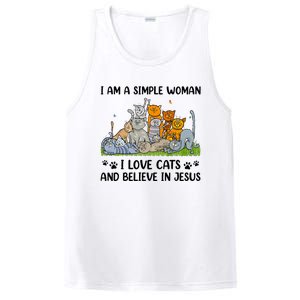 I Am A Simple Woman I Love Cats And Believe In Jesus PosiCharge Competitor Tank