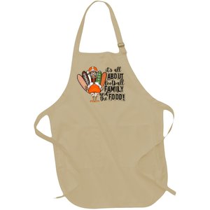 Its All About Football Family And The Food! Turkey Football Gift Full-Length Apron With Pockets