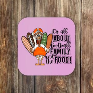 Its All About Football Family And The Food! Turkey Football Gift Coaster