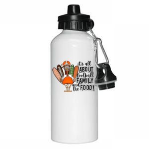 Its All About Football Family And The Food! Turkey Football Gift Aluminum Water Bottle