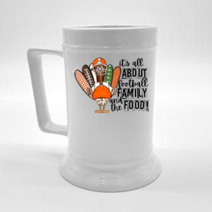 Its All About Football Family And The Food! Turkey Football Gift Beer Stein