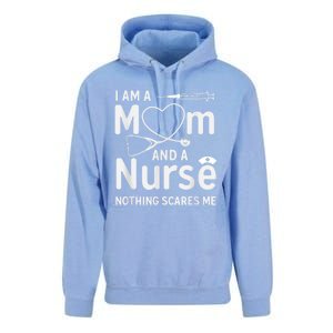 I Am A Mom And A Nurse Nothing Scares Me Mom Nurse Unisex Surf Hoodie