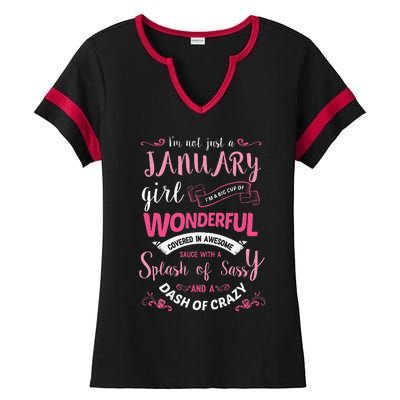 I Am A January Wo Birthday Gifts Ladies Halftime Notch Neck Tee