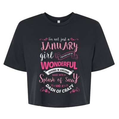 I Am A January Wo Birthday Gifts Bella+Canvas Jersey Crop Tee