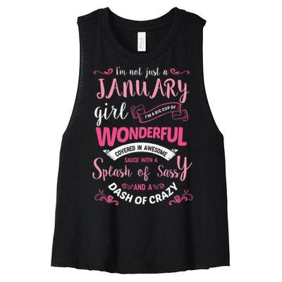 I Am A January Wo Birthday Gifts Women's Racerback Cropped Tank