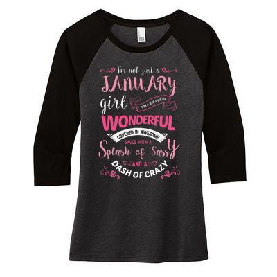 I Am A January Wo Birthday Gifts Women's Tri-Blend 3/4-Sleeve Raglan Shirt