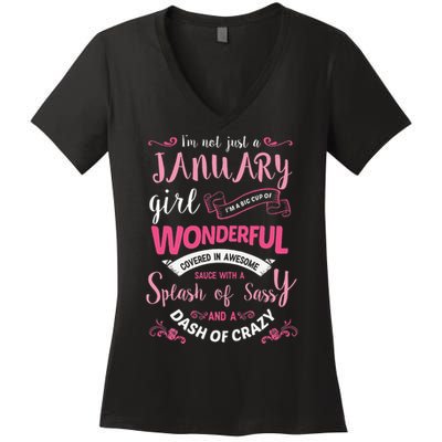 I Am A January Wo Birthday Gifts Women's V-Neck T-Shirt