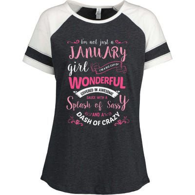 I Am A January Wo Birthday Gifts Enza Ladies Jersey Colorblock Tee