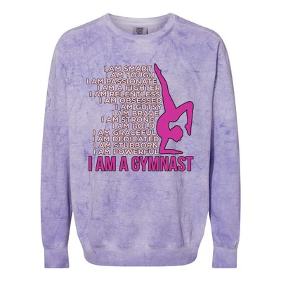 I Am A Gymnast Gymnastics Gymnastic Sports Lover Graphic Gift Colorblast Crewneck Sweatshirt