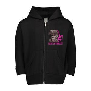 I Am A Gymnast Gymnastics Gymnastic Sports Lover Graphic Gift Toddler Zip Fleece Hoodie