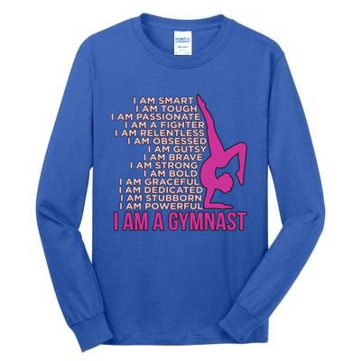 I Am A Gymnast Gymnastics Gymnastic Sports Lover Graphic Gift Tall Long Sleeve T-Shirt