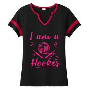 I Am A Hooker Funny Gift Funny Crocheting Crochet Lover Yarn Gift Ladies Halftime Notch Neck Tee