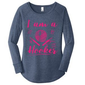 I Am A Hooker Funny Gift Funny Crocheting Crochet Lover Yarn Gift Women's Perfect Tri Tunic Long Sleeve Shirt