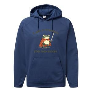 I Am A Conduit For Nonsense Funny Frog Performance Fleece Hoodie