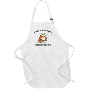 I Am A Conduit For Nonsense Funny Frog Full-Length Apron With Pockets