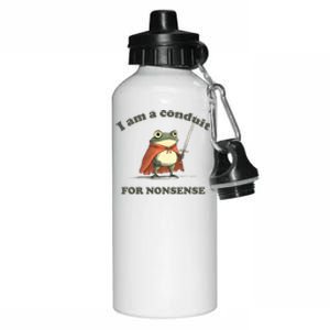 I Am A Conduit For Nonsense Funny Frog Aluminum Water Bottle