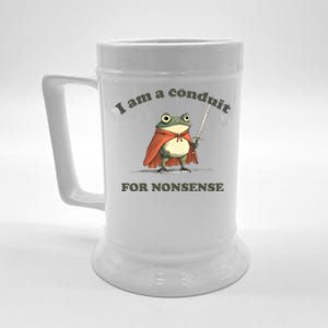 I Am A Conduit For Nonsense Funny Frog Beer Stein