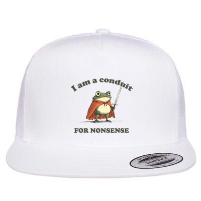 I Am A Conduit For Nonsense Funny Frog Flat Bill Trucker Hat