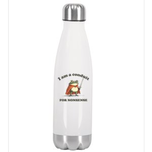 I Am A Conduit For Nonsense Funny Frog Stainless Steel Insulated Water Bottle